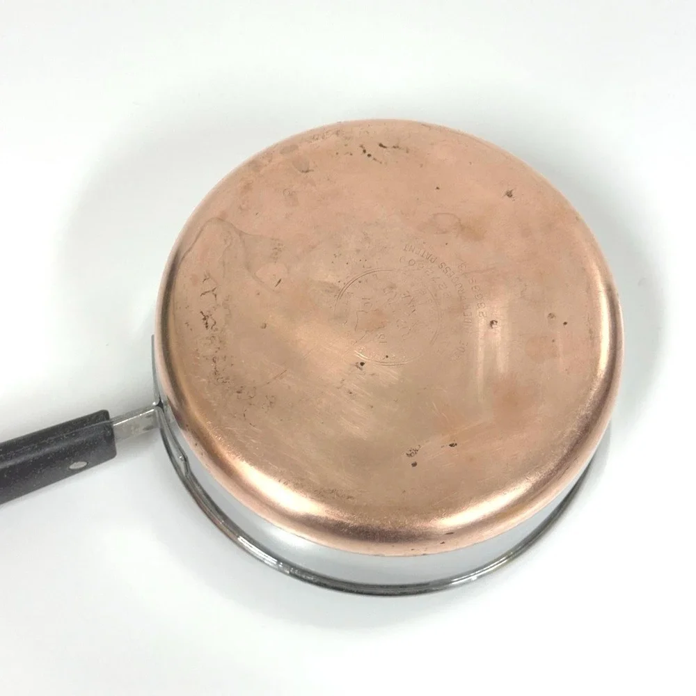 Vintage Revere Ware Copper Bottom Pot - 1 Quart double ring pre 1968